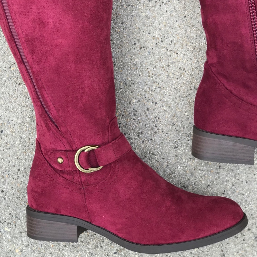 RESTOCK Nature Breeze Burgundy Wine Knee High BOOT - Picture 6 of 7